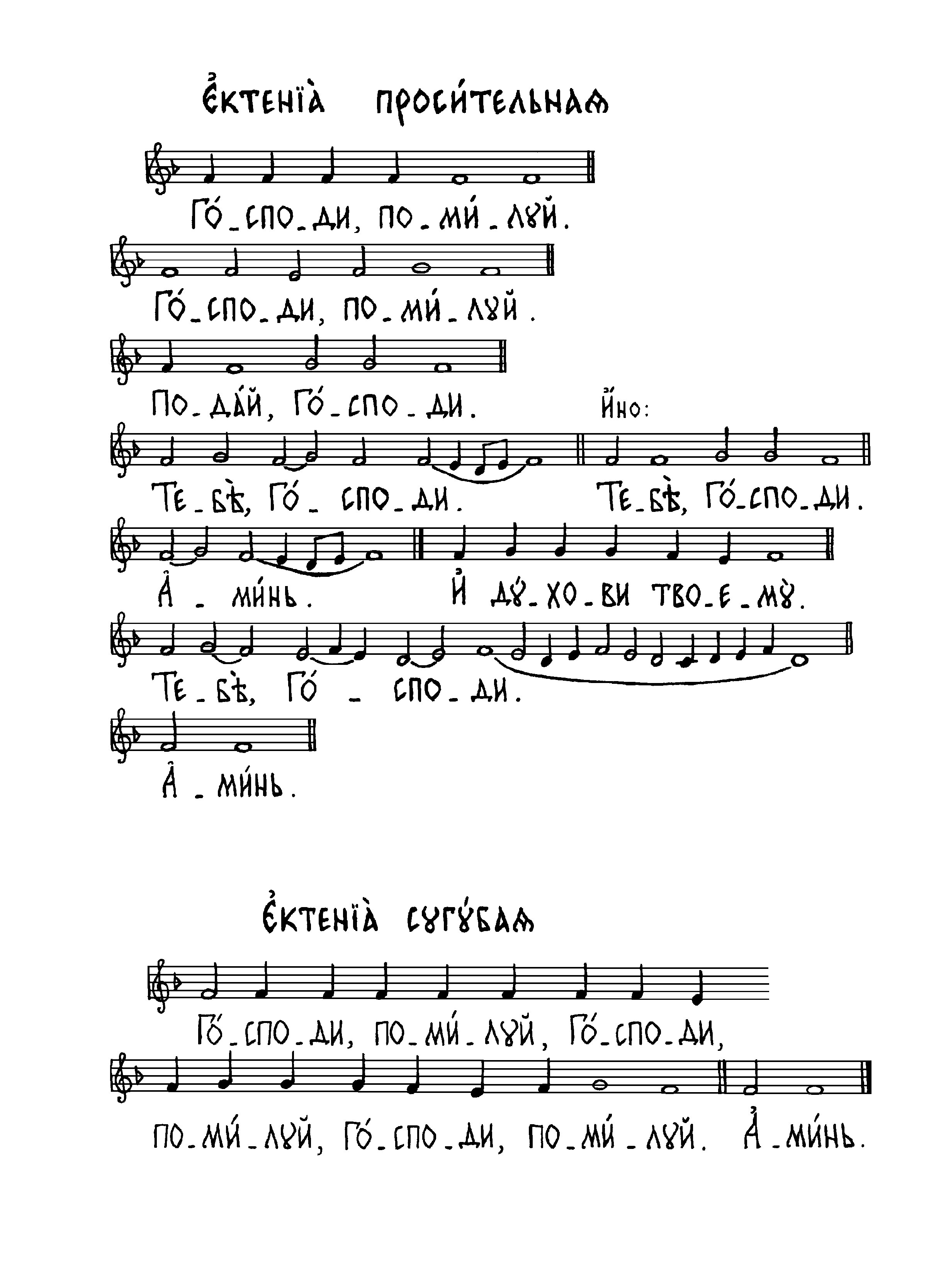 18 Ектении просительная (сол) и сугубая (сол)